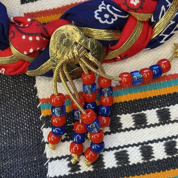 NWOT Bandana Necklace. Artisan Made. USA. Boho. Southwestern. - Picture 6 of 6